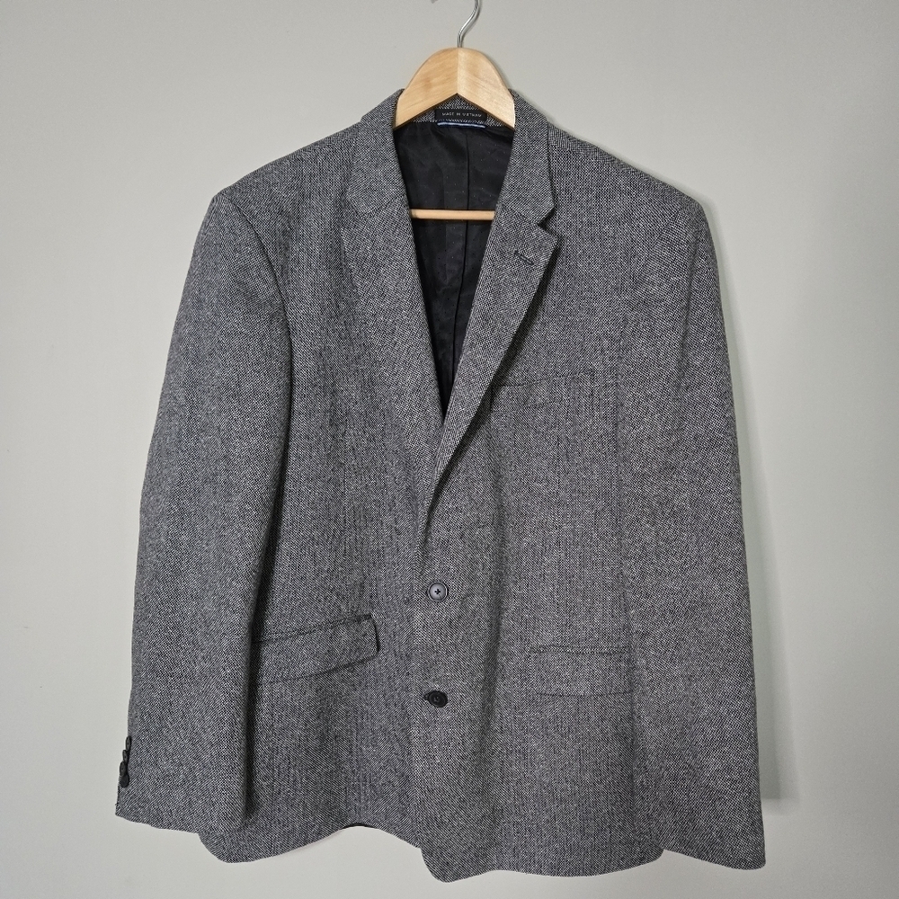 Tommy Hilfiger Men's Gray 55% Wool/37% polyester R46 Blazer Rn47338